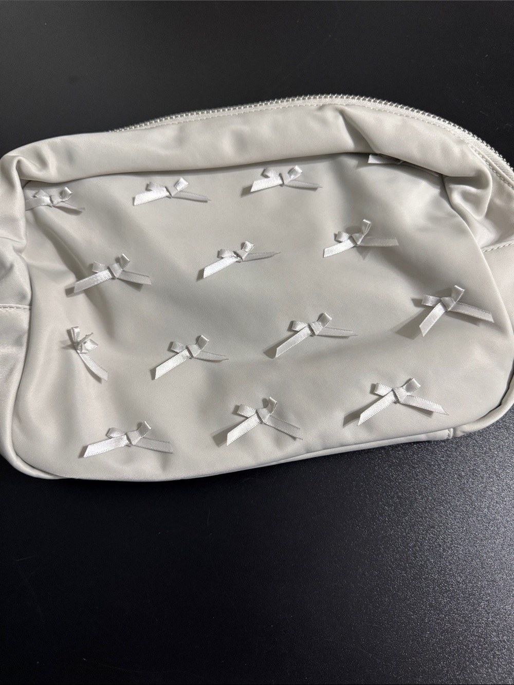 Stoney Clover Lane Ivory Bow Appliqué Cosmetic Pouch - Picture 2 of 4